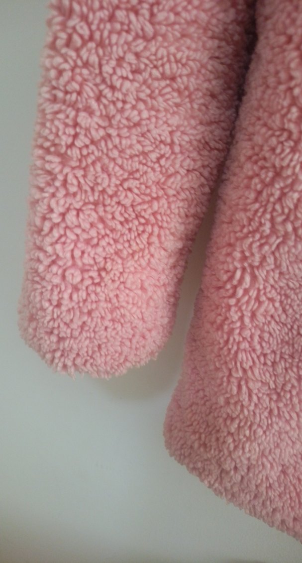 Pembe Kadın Midi Boy Kürklü Mont - Görsel 5