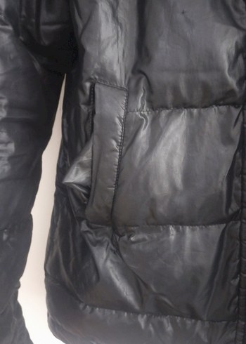 Siyah Deri Kadın Kışlık Mont - Görsel 2