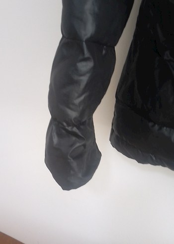 Siyah Deri Kadın Kışlık Mont - Görsel 3