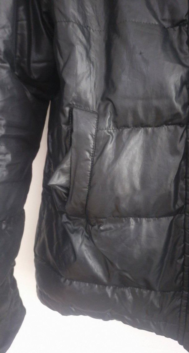 Siyah Deri Kadın Kışlık Mont - Görsel 2