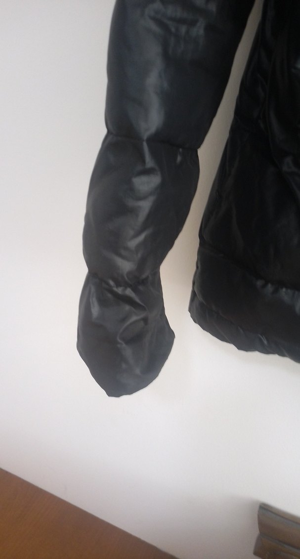 Siyah Deri Kadın Kışlık Mont - Görsel 3