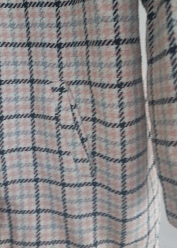 Ekose Desenli Düğmeli Kız Montu - Görsel 2