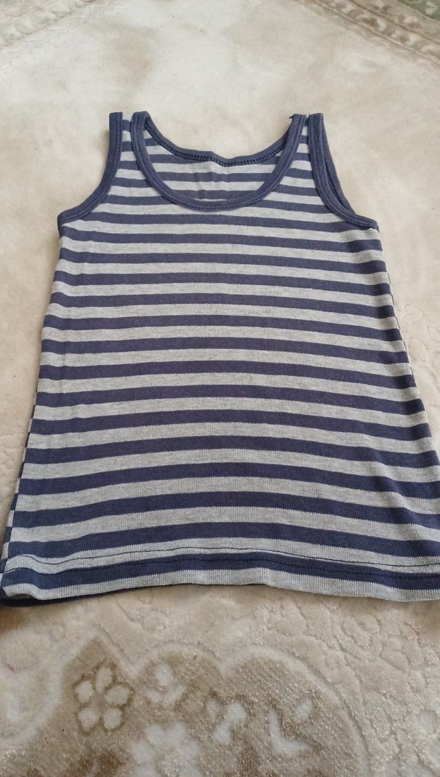 Çizgili Erkek Çocuk Atlet 2'li - Görsel 2