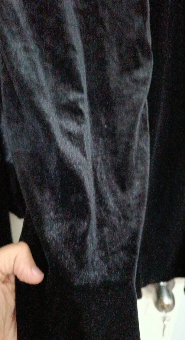 Siyah Kadın Midi Uzun Kollu kadife Takım - Görsel 4