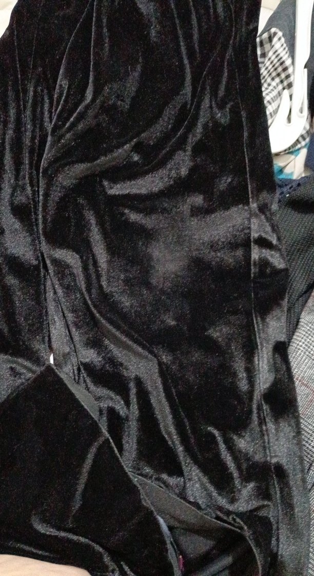 Siyah Kadın Midi Uzun Kollu kadife Takım - Görsel 5