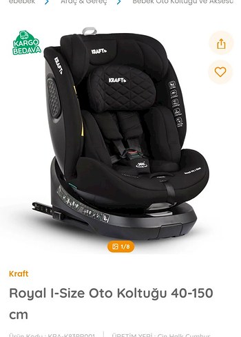 Diğer Beden gri Renk Kraft Gri Çocuk Oto Koltuğu I-Size