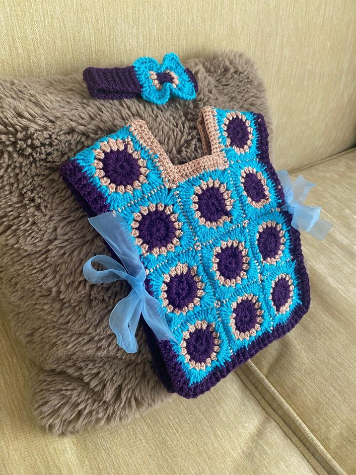 Kız Çocuk Renkli Örgü Bohem Yelek - Görsel 2