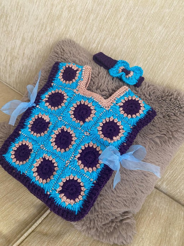 Kız Çocuk Renkli Örgü Bohem Yelek - Görsel 3