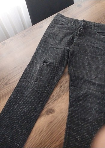Gri Kadın Denim Midi Boy Kot Pantolon - Görsel 3