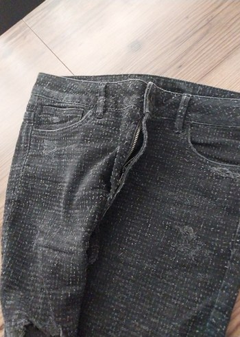 Gri Kadın Denim Midi Boy Kot Pantolon - Görsel 2