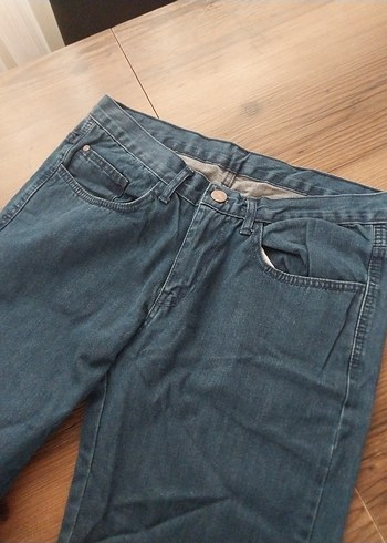 erkek Mavi Denim Regular Fit Midi Pantolon - Görsel 3