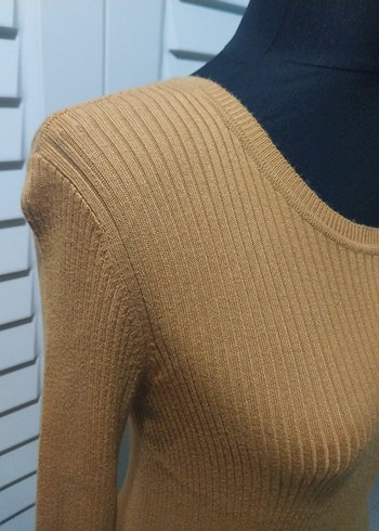 Bej Kadın İnce Triko Uzun Kollu Kazak adL - Görsel 4