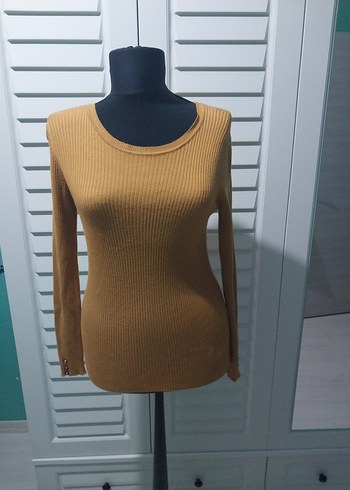 Bej Kadın İnce Triko Uzun Kollu Kazak adL - Görsel 2