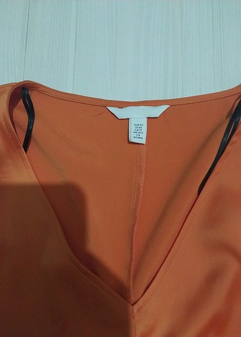 Uzun Kollu Drapeli Bej Bluz h&m - Görsel 3