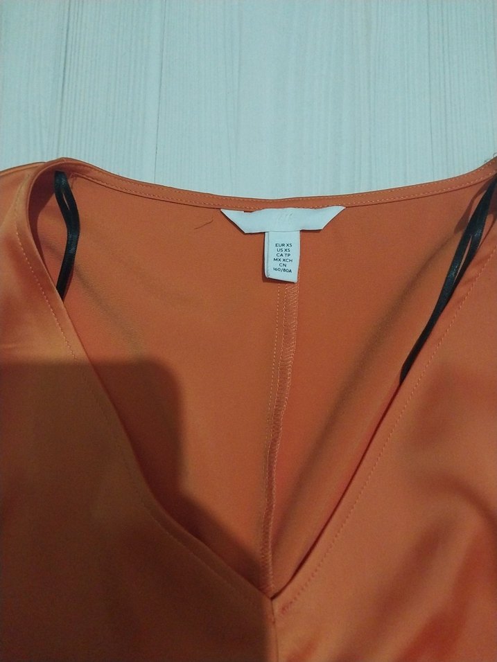 Uzun Kollu Drapeli Bej Bluz h&m - Görsel 3