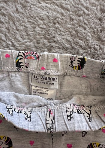 Kız Çocuk Gri Zebra Desenli Rahat Tayt - Görsel 2