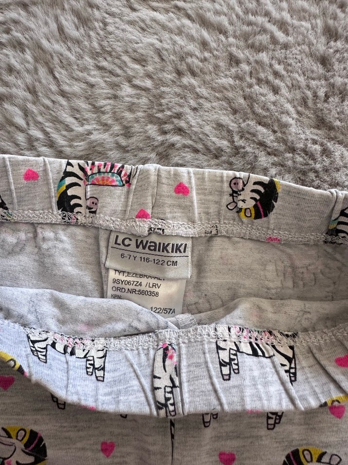 Kız Çocuk Gri Zebra Desenli Rahat Tayt - Görsel 2