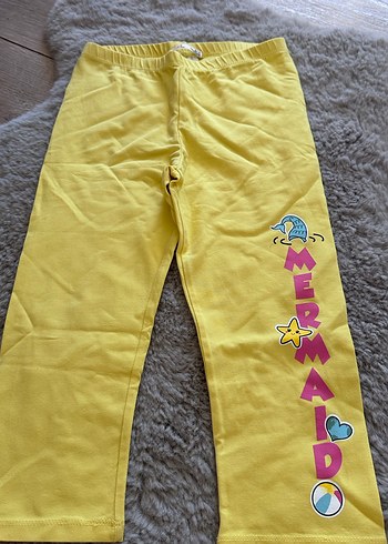 Sarı Kız Çocuk Baskılı Tayt - Görsel 2