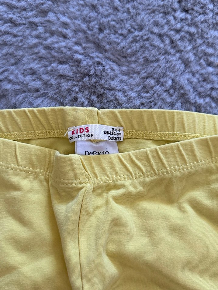 Sarı Kız Çocuk Baskılı Tayt - Görsel 3