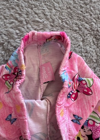 Kız Çocuk Pembe Örgü Desenli Tayt - Görsel 2