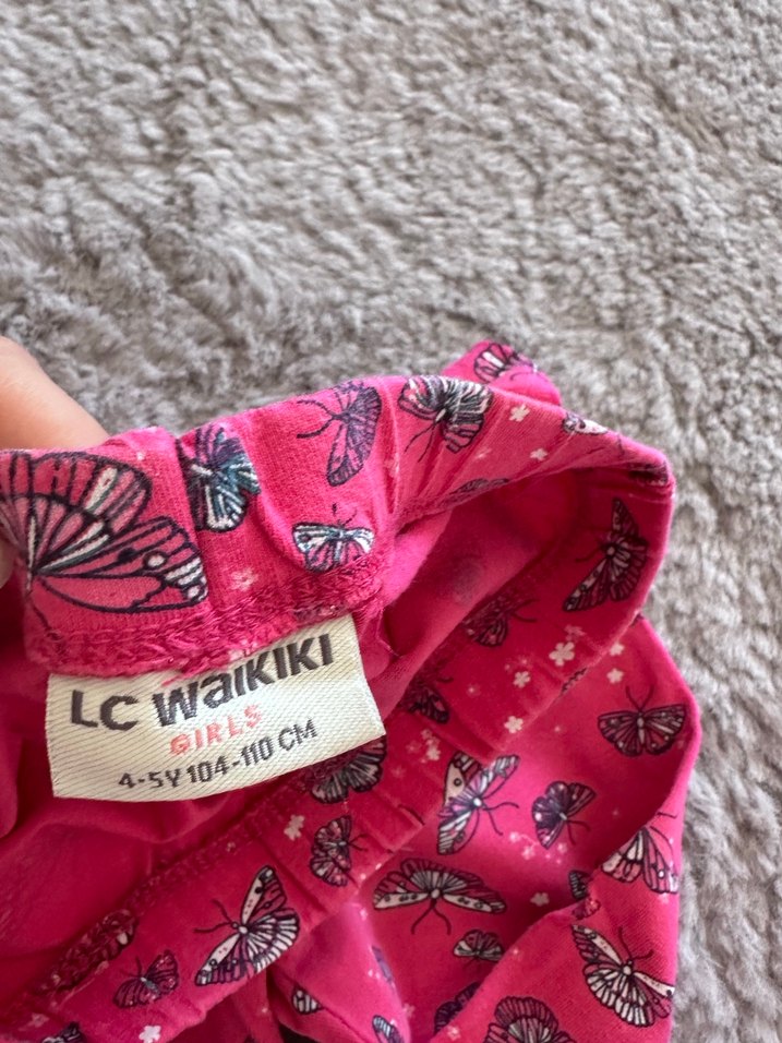 Pembe Kelebek Desenli Kız Tayt - Görsel 2