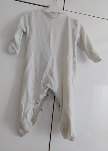 Bebek Erkek Beyaz Pamuklu Tulum - Görsel 3