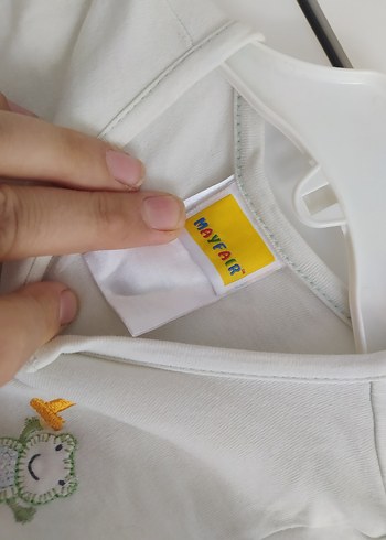 Bebek Erkek Beyaz Pamuklu Tulum - Görsel 2