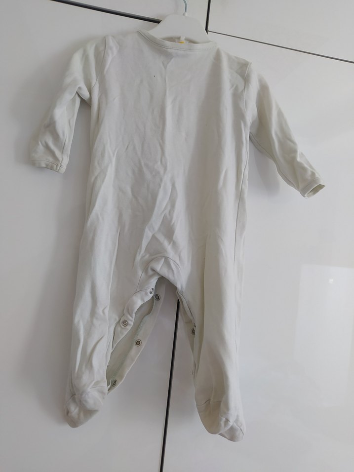 Bebek Erkek Beyaz Pamuklu Tulum - Görsel 3