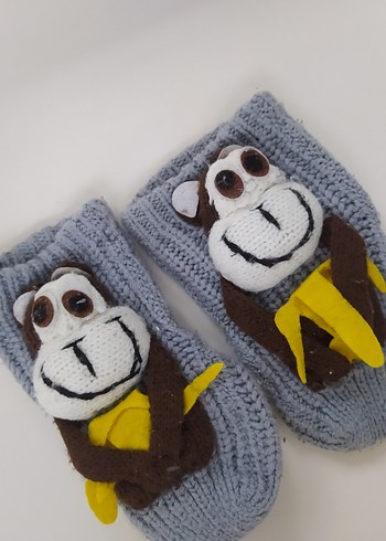 Gri Erkek Çocuk Nakışlı Çorap - Görsel 4