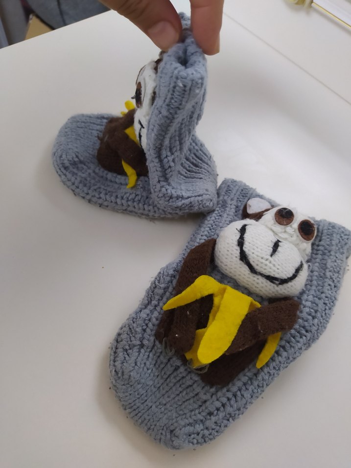 Gri Erkek Çocuk Nakışlı Çorap - Görsel 5