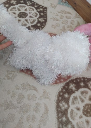 Diğer Beyaz Parlak Tüylü Peluş Oyuncak iki adet