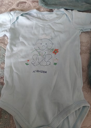 Gri Uzun Kollu Bebek Body ve kısa kollu zıbın - Görsel 2