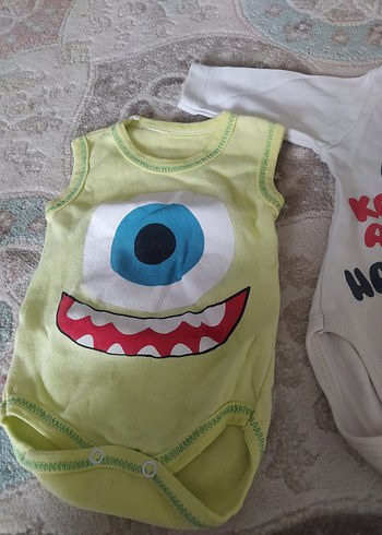 Baskılı Beyaz Bebek Çıtçıtlı Body iki adet - Görsel 2