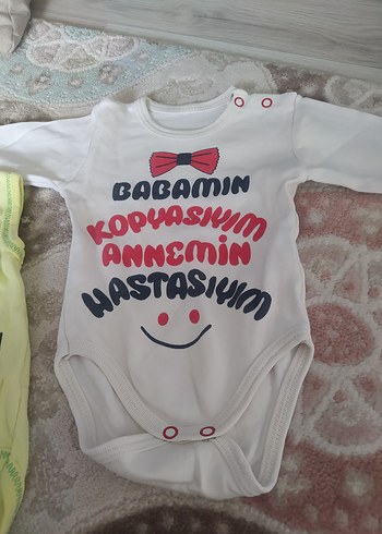 Baskılı Beyaz Bebek Çıtçıtlı Body iki adet - Görsel 3