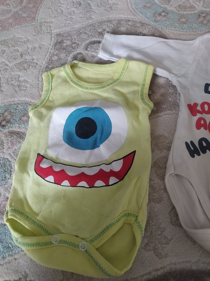 Baskılı Beyaz Bebek Çıtçıtlı Body iki adet - Görsel 2