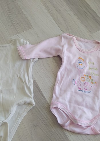 Pembe Uzun Kollu Bebek Body iki adet - Görsel 2