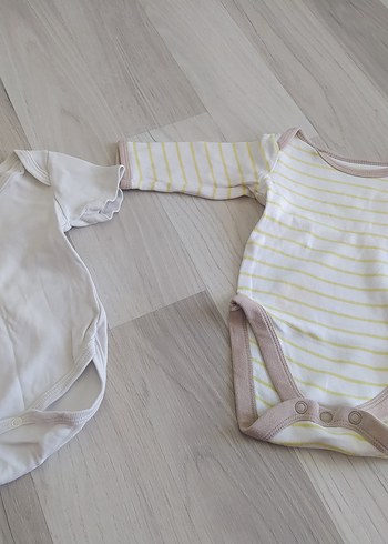 Bebek Kız Kolsuz Beyaz Body iki adet - Görsel 2