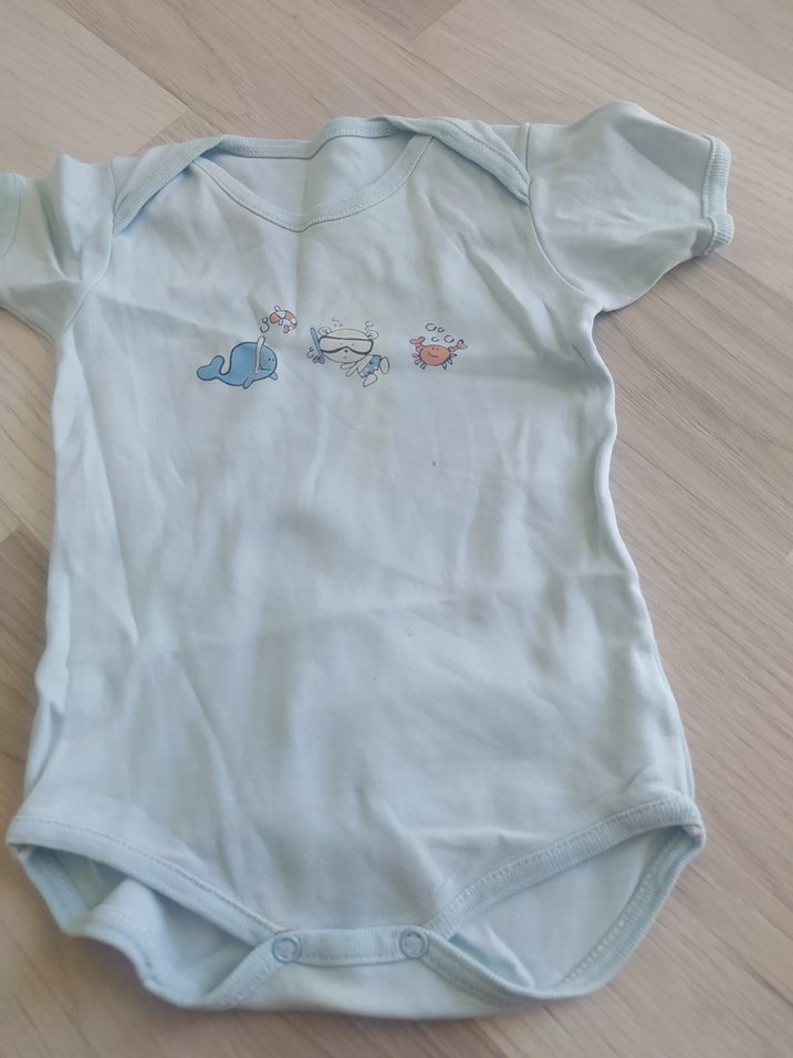 Mavi Pamuklu Erkek Bebek Çıtçıtlı Body iki adet - Görsel 2