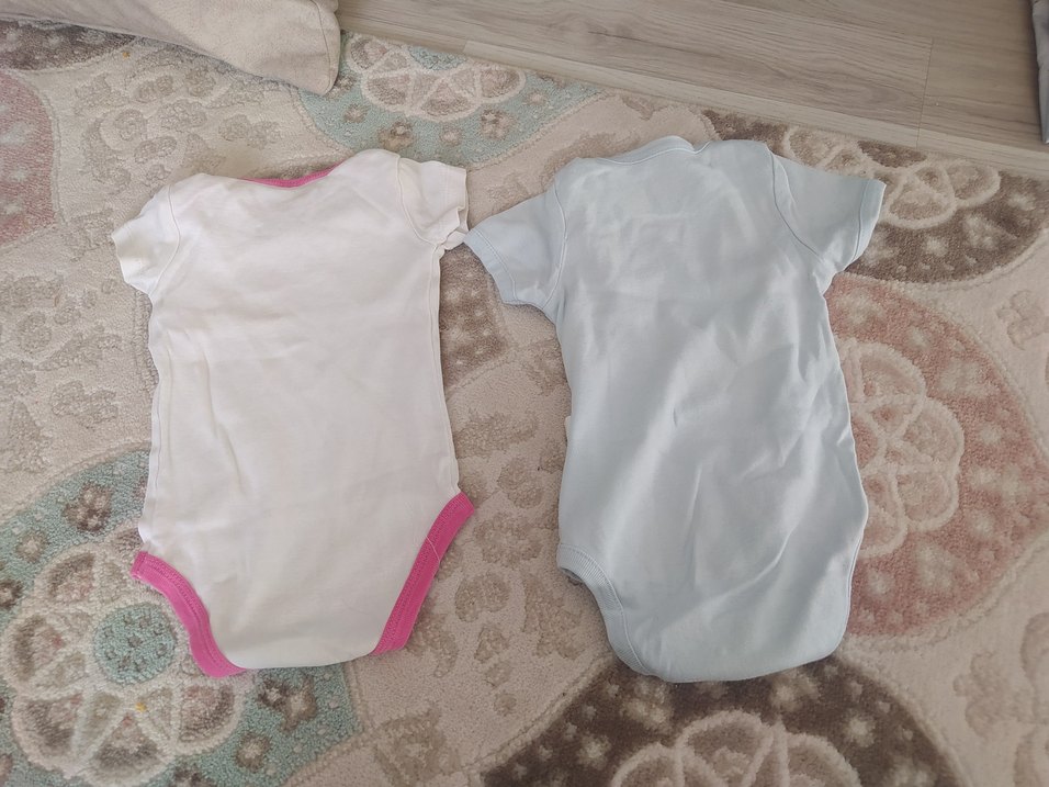 Kız Bebek Kısa Kollu Bebek Body iki adet - Görsel 5