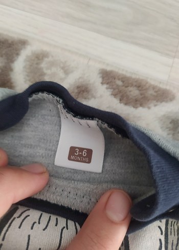 Gri Baskılı Uzun Kollu Bebek Body iki adet - Görsel 4