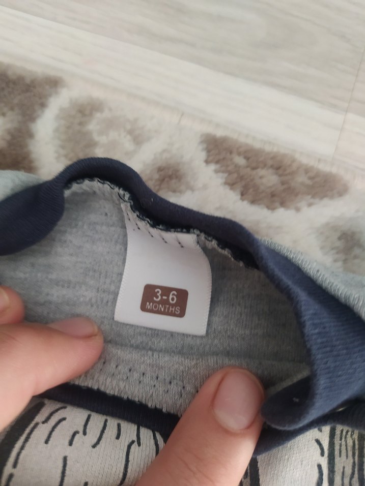 Gri Baskılı Uzun Kollu Bebek Body iki adet - Görsel 4