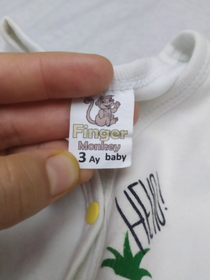 Düğmeli, Yüksek Yakalı Erkek Bebek zıbın ve elek - Görsel 5