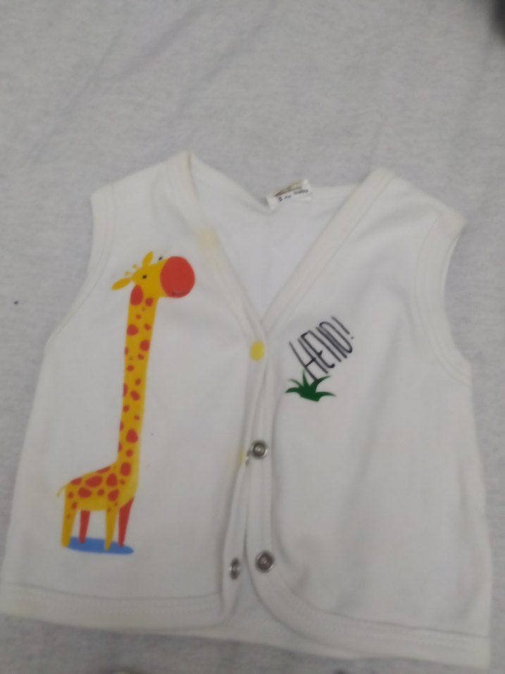 Düğmeli, Yüksek Yakalı Erkek Bebek zıbın ve elek - Görsel 4