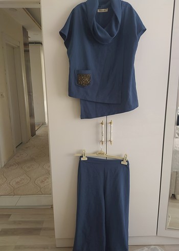 Mavi Kısa Denim Kadın Takım 38 beden