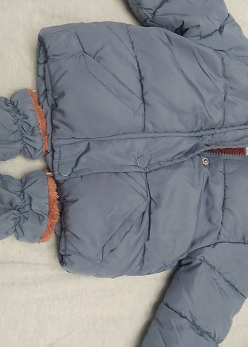 Gri Bebek Montu ve Eldiveni, Düğmeli - Görsel 5