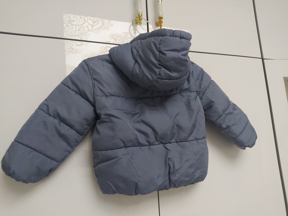 Gri Bebek Montu ve Eldiveni, Düğmeli - Görsel 4