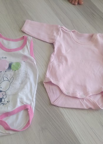 Pembe Örgü Bebek Kız Body - Görsel 2