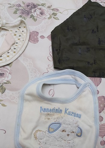 Bebek Önlüğü Mavi Baskılı Yumuşak Kumaş - Görsel 2