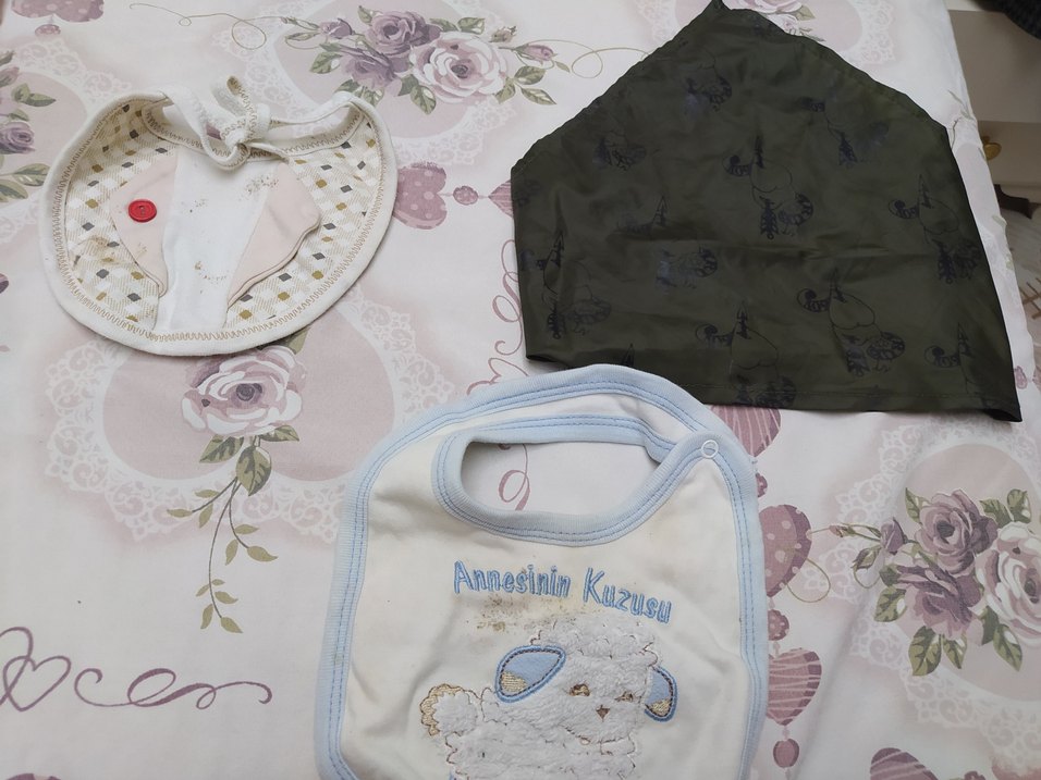 Bebek Önlüğü Mavi Baskılı Yumuşak Kumaş - Görsel 2