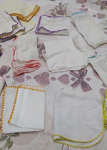 Dantel Detaylı Beyaz Bohem bebek ağız mendili 13 adet - Görsel 2